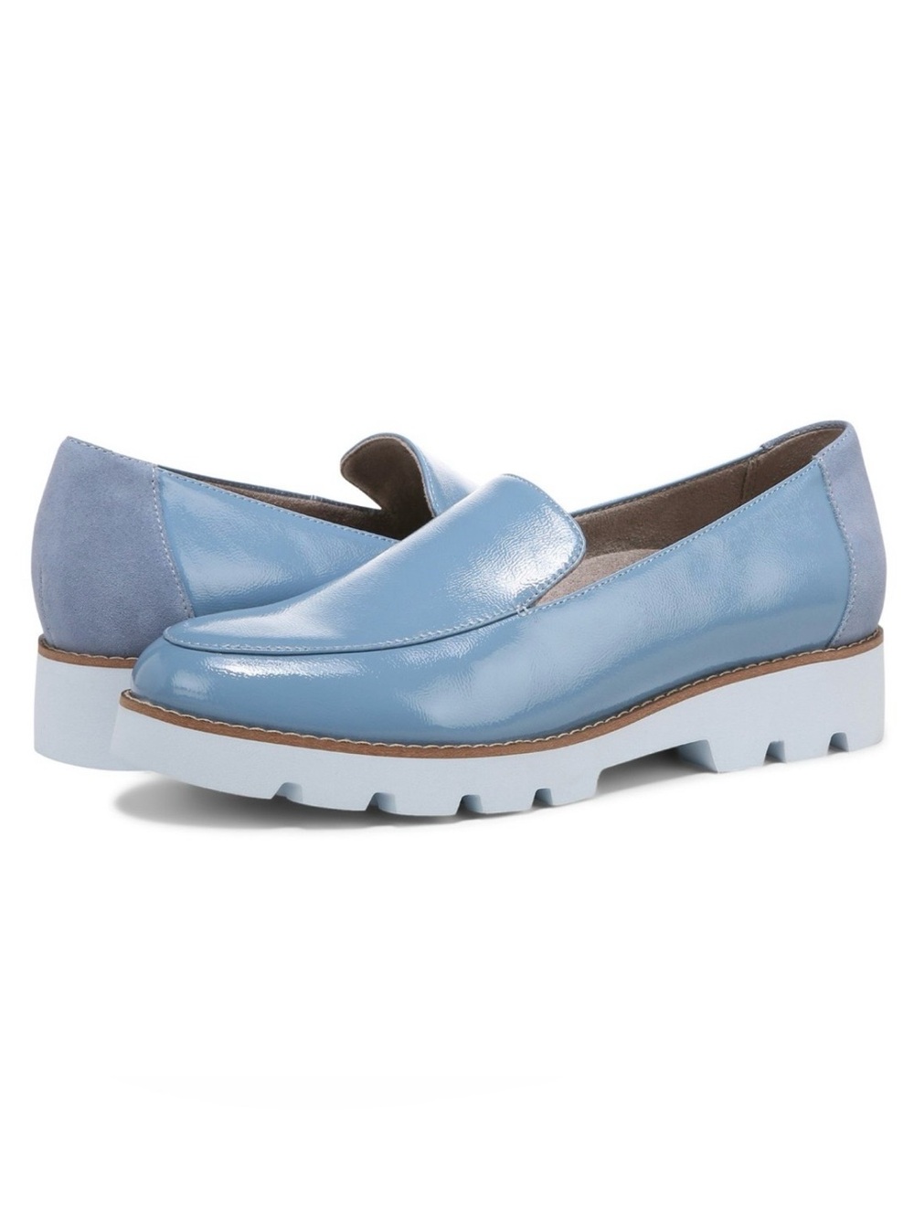 Vionic Kensley Slip-on Loafers Sz 10 Blue Shadow Patent Leather NWOB Comfort